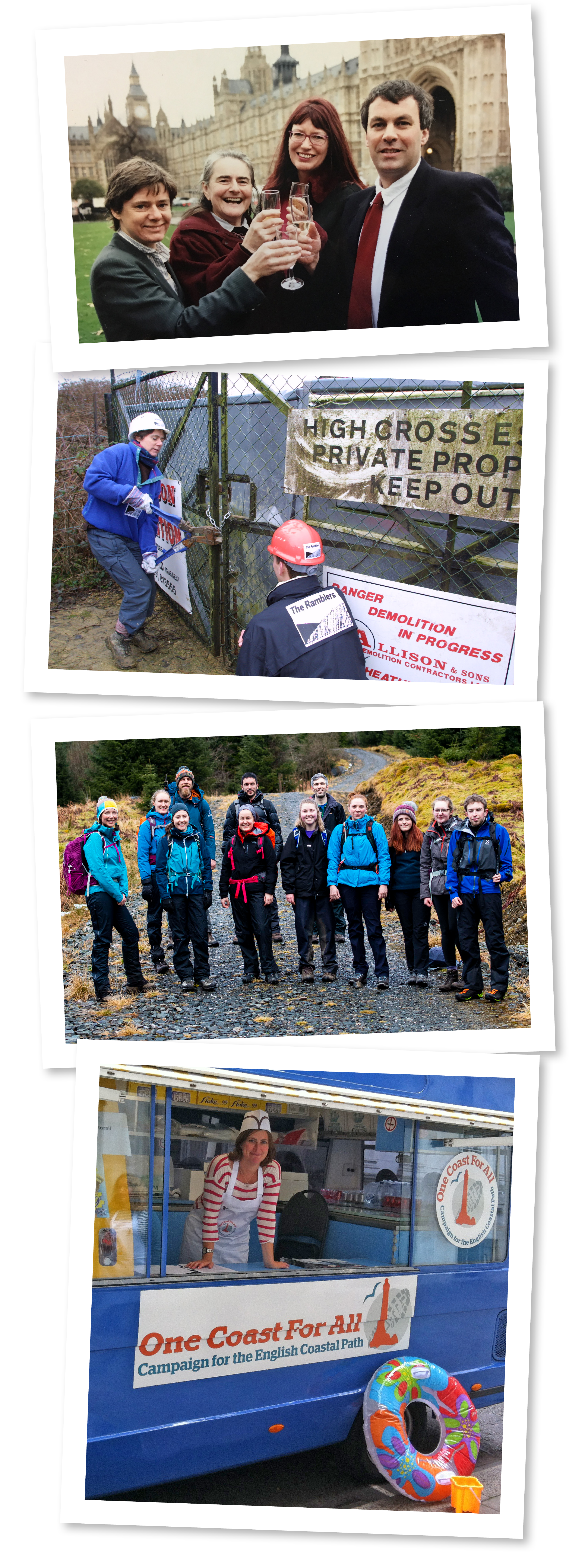 Celebrating the Countryside and Rights of Way Act 2000; reopening the right of way after victory in the van Hoogstraten case; the Land Reform (Scotland) Act transformed access rights for walkers in Scotland; taking our coast path campaign to Westminster