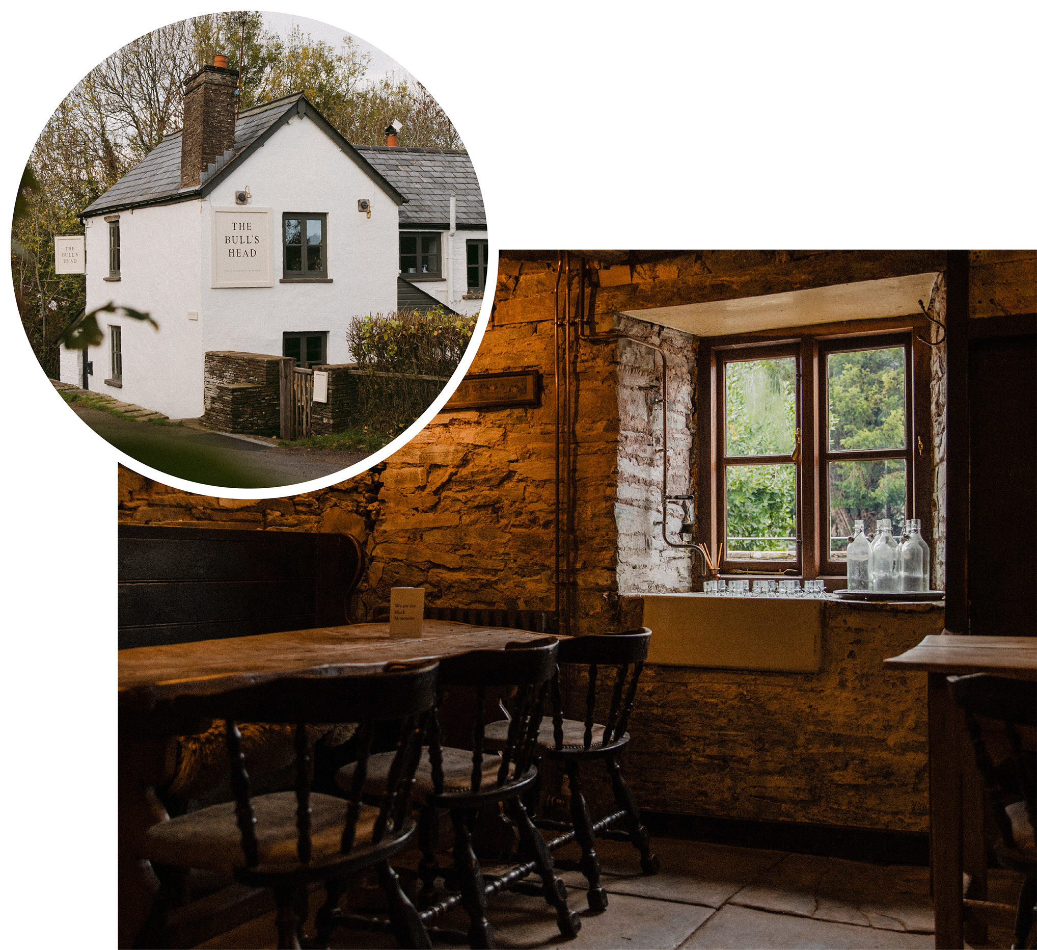Interior and exterior of The Bull’s Head, Craswall, Herefordshire