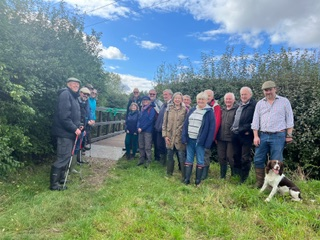 Group of ramblers near the sustainable crossing in Cirencester