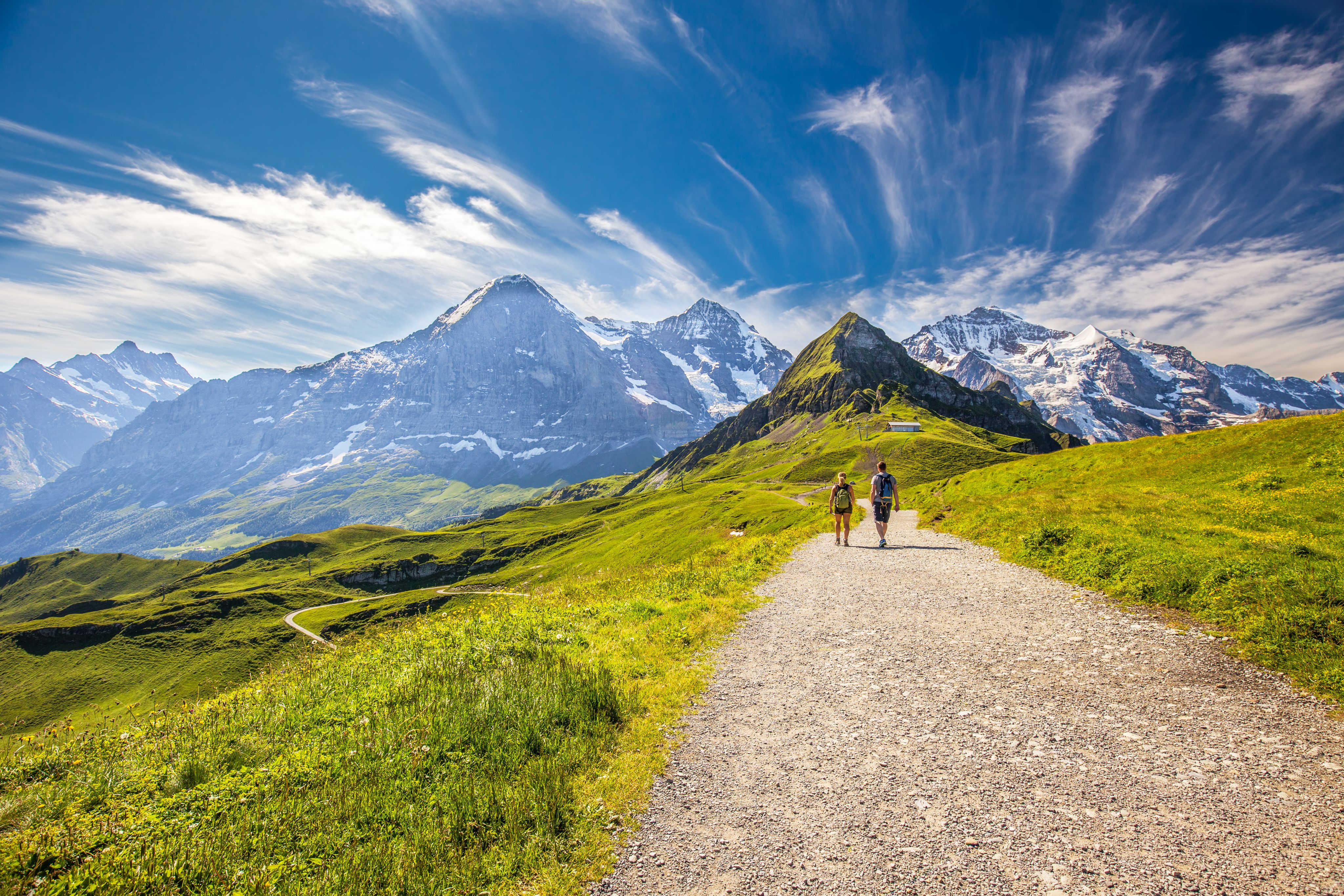 Two ramblers in Jungfrau Region, Switzerland