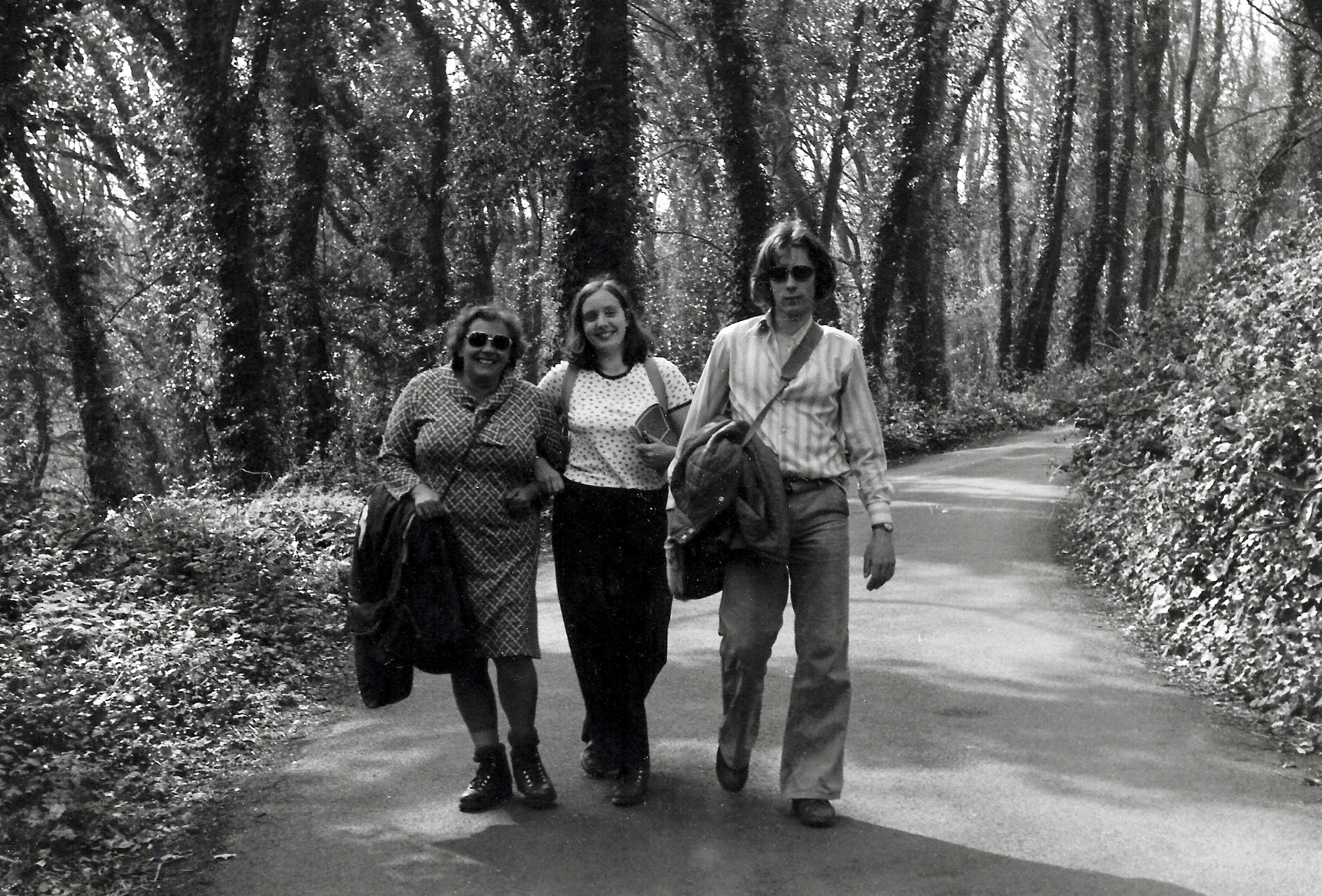 Three ramblers on the Isle of Wight in 1976